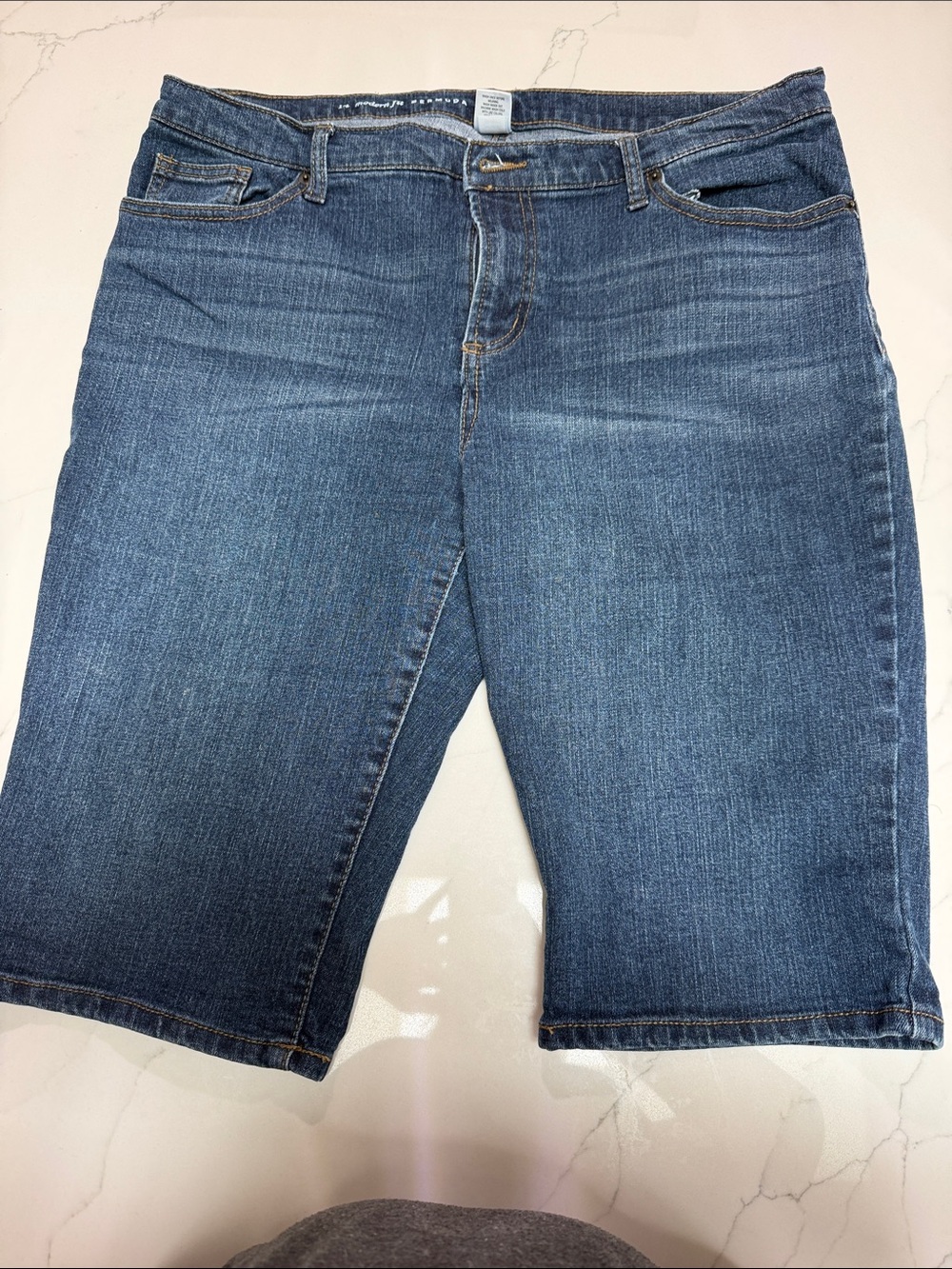 Women's  Blue Denim Jeans Shorts - Classic Straight Fit